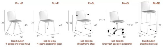 Image 1 of 3x Vepa barkrukken Pit