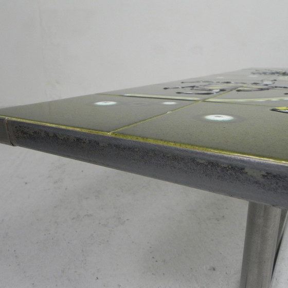 Image 1 of Adri tegeltafel met zee motief, jaren 60