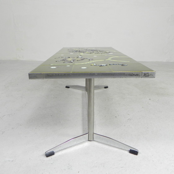 Image 1 of Adri tegeltafel met zee motief, jaren 60