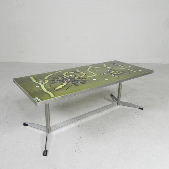 Image 1 of Adri tegeltafel met zee motief, jaren 60