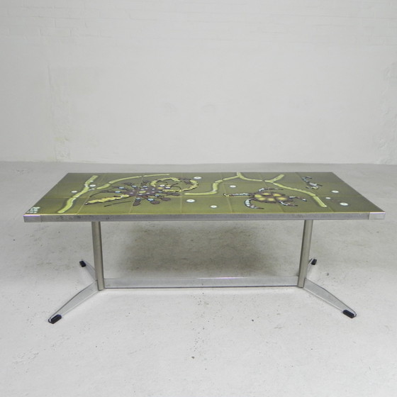 Image 1 of Adri tegeltafel met zee motief, jaren 60