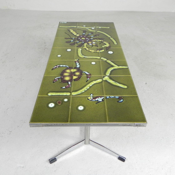 Image 1 of Adri tegeltafel met zee motief, jaren 60