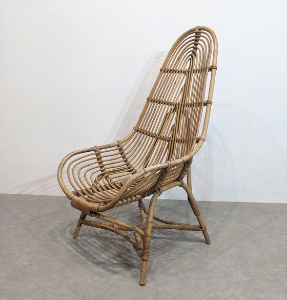 Image 1 of Vintage fauteuil van rotan en bamboe