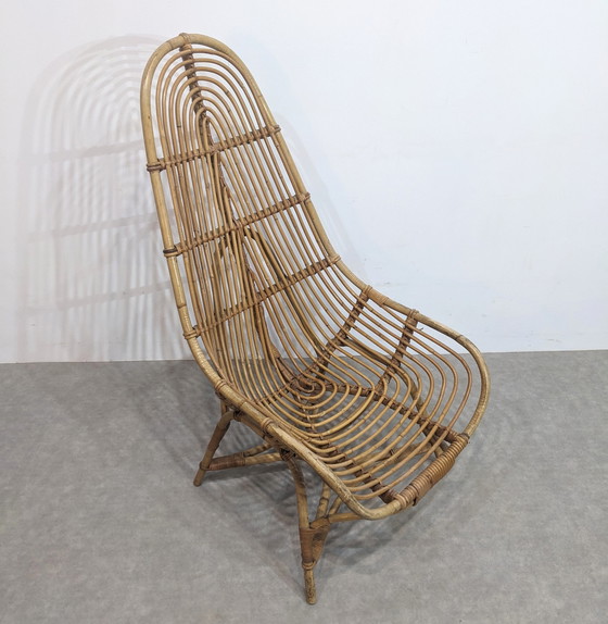 Image 1 of Vintage fauteuil van rotan en bamboe