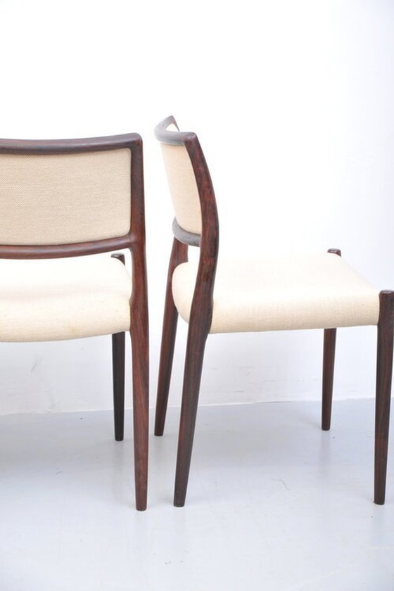 Image 1 of Niels Otto Møller eetkamerstoelen model 80 palissander