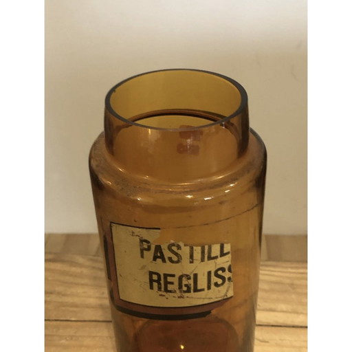 Vintage amberkleurig medicijnpotje