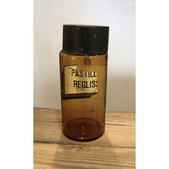 Image 1 of Vintage amberkleurig medicijnpotje