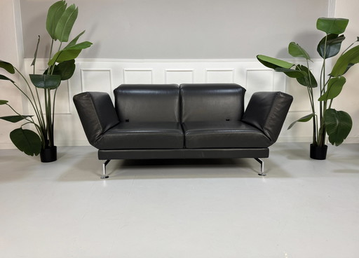 Brühl Moule Designer Sofa Leder Grijs Bankstel