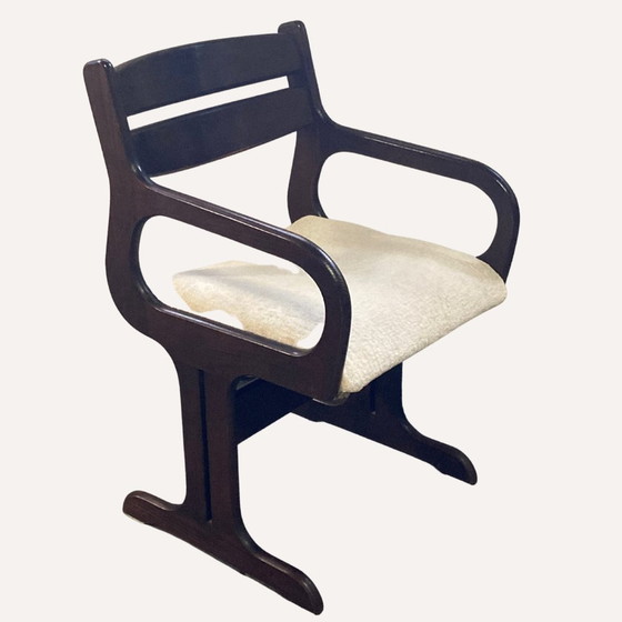 Image 1 of  4X Deense Wengé houten eetkamerstoelen uit het ruimtevaarttijdperk van Farstrup Møbler, 1960S