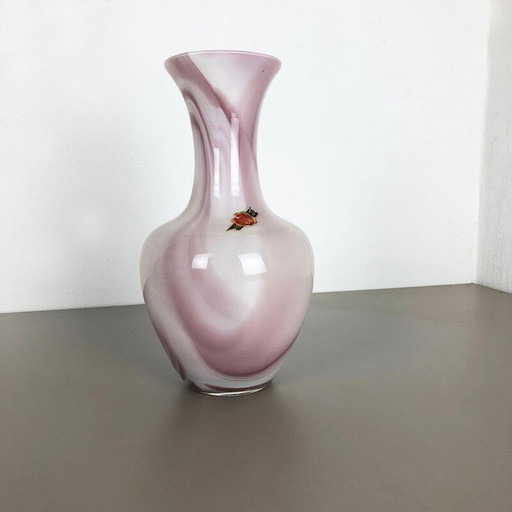 Vintage extra grote rose opaline vaas 1970