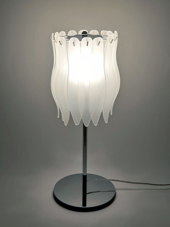 Image 1 of Tafellamp Glazen Lamellen Lamp Massive