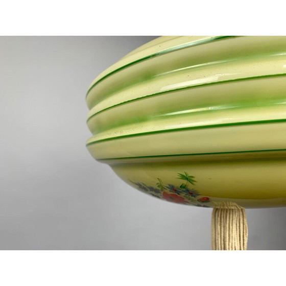 Image 1 of Vintage art deco handgeschilderde glazen hanger, 1930