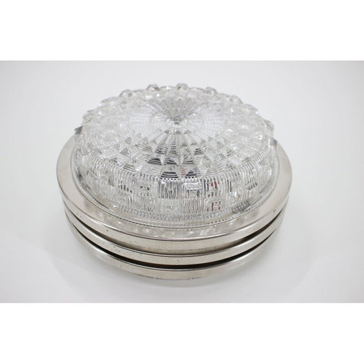 Vintage wandlamp van chroom en glas door Pokrok Žilina, Tsjecho-Slowakije 1970