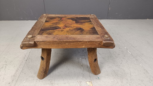 Vintage verkoperde Brutalistische salontafel, 1970S