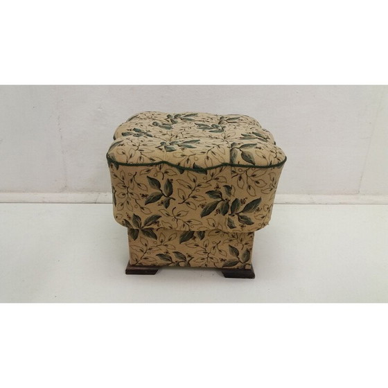 Image 1 of Paar vintage houten en stoffen fauteuils van Jindřich Halabala voor UP Závody Brno, Tsjecho-Slowakije 1935