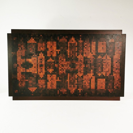 Image 1 of Vintage massief houten salontafel door Gorm Christensen en Rolf Middelboe voor Tranekaer, Denemarken 1970