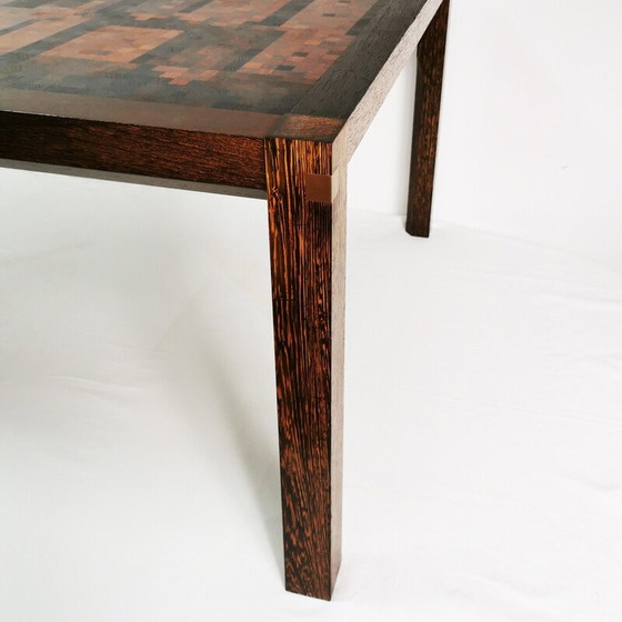 Image 1 of Vintage massief houten salontafel door Gorm Christensen en Rolf Middelboe voor Tranekaer, Denemarken 1970