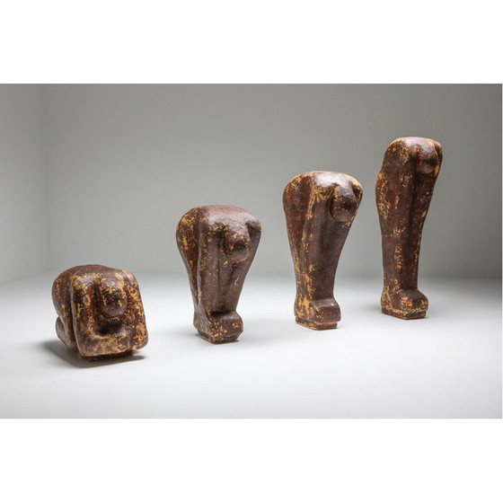 Image 1 of vintage figuratieve beelden in gips, Nederland 1970