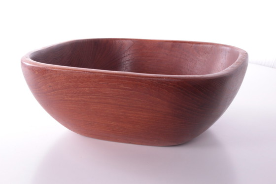 Image 1 of Vintage Grote Teakhouten schaal uit Denemarken jaren60