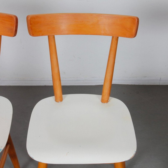 Image 1 of Set van 3 vintage houten stoelen voor Ton, Tsjecho-Slowakije 1960