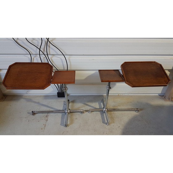 Image 1 of Paar vintage houten bijzettafels