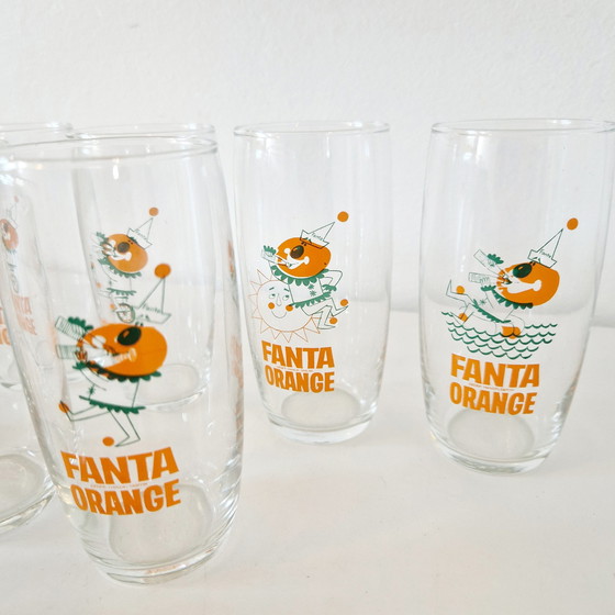 Image 1 of 70'S 12 Vintage Glazen Fanta