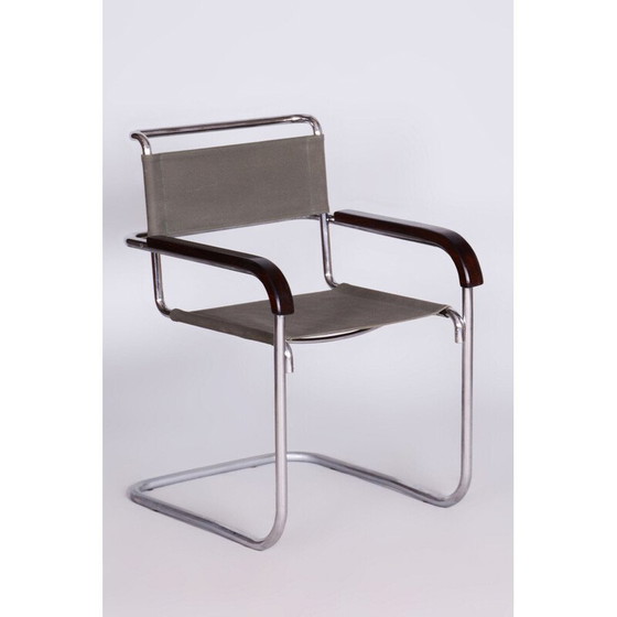 Image 1 of Vintage Bauhaus fauteuil in verchroomd staal van Marcel Breuer voor Thonet, Tsjecho-Slowakije 1930