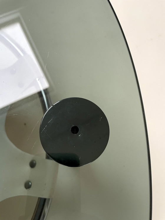 Image 1 of Salontafel van glas en chroom uit het ruimtetijdperk