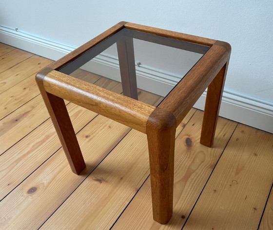 Image 1 of 60s eiken Mid Century Design tafel plantenstandaard