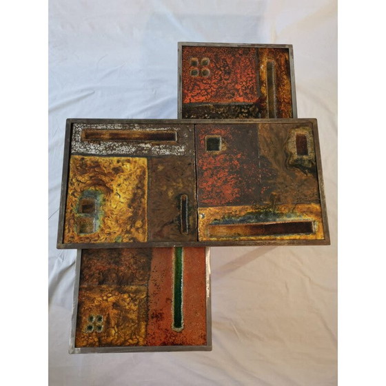 Image 1 of Vintage stalen salontafel en bankstel van Robert en Jean Cloutier, 1950