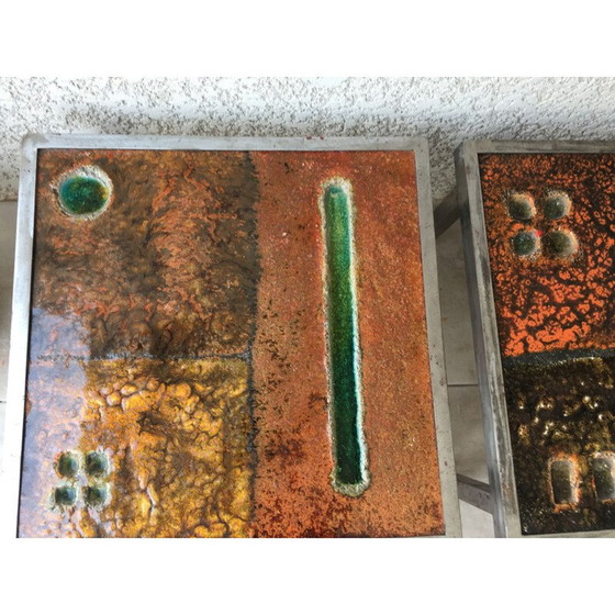 Image 1 of Vintage stalen salontafel en bankstel van Robert en Jean Cloutier, 1950