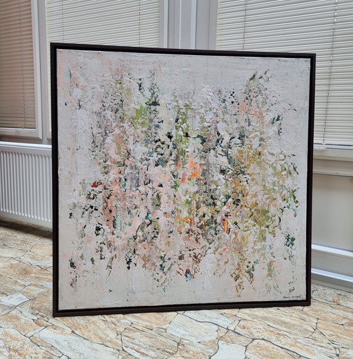 Frances Eckhardt - Abstract Schilderij 80X80 Cm + Lijst Nr. 202402