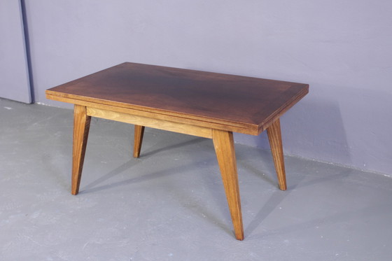 Image 1 of Vintage eettafel in hoogte verstelbare salontafel Scandinavisch