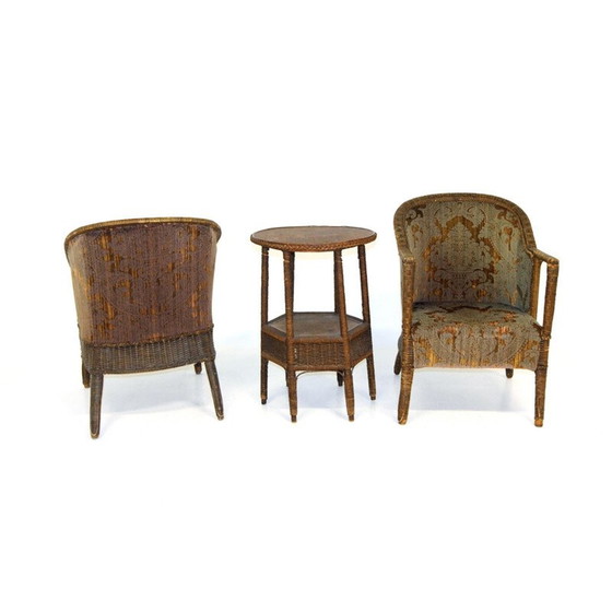 Image 1 of Vintage rotan woonkamer set, Zweden 1960