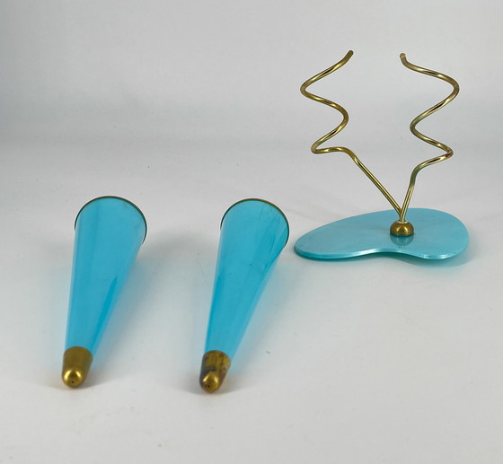 Image 1 of Plastic vaas in Mid Century design uit Duitsland 1950