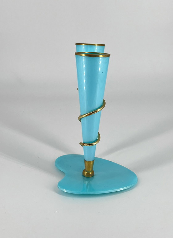 Image 1 of Plastic vaas in Mid Century design uit Duitsland 1950