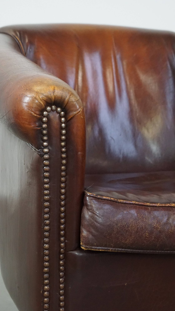 Image 1 of 2 X Vintage Schapenleren Clubfauteuil