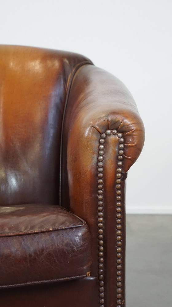 Image 1 of 2 X Vintage Schapenleren Clubfauteuil