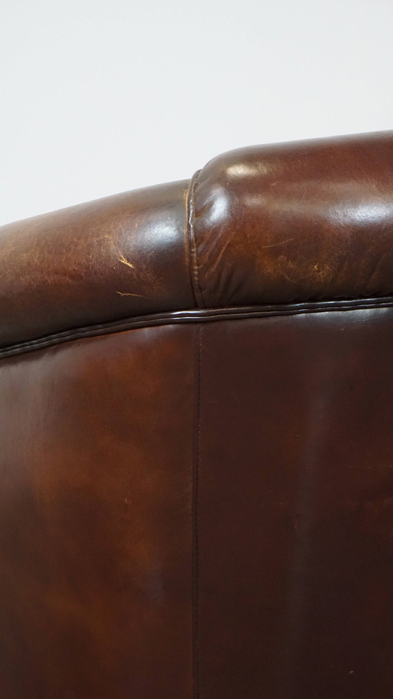 Image 1 of 2 X Vintage Schapenleren Clubfauteuil