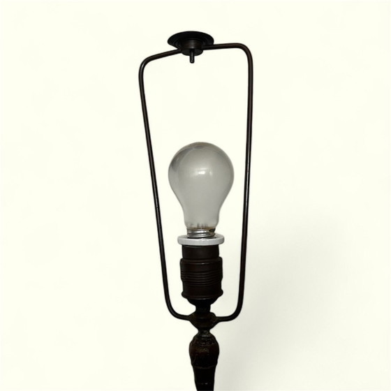 Image 1 of Antieke bronzen spinnen figuratieve lamp