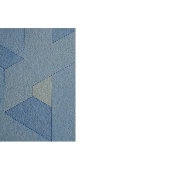 Image 1 of Vintage schilderij op Japans rijstpapier door Oscar Reutersvärd