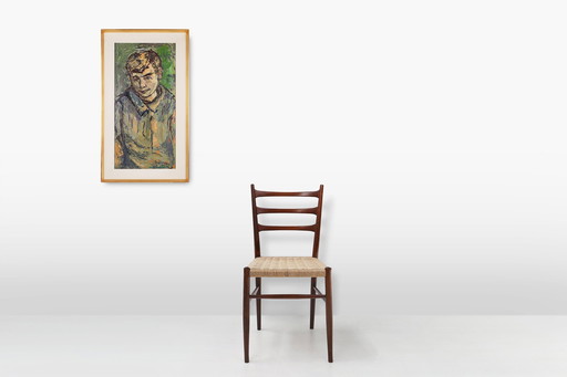 Mid Century Olieverfschilderij van een kind gesigneerd door de Belgische kunstenaar Jan Vandekerckhove