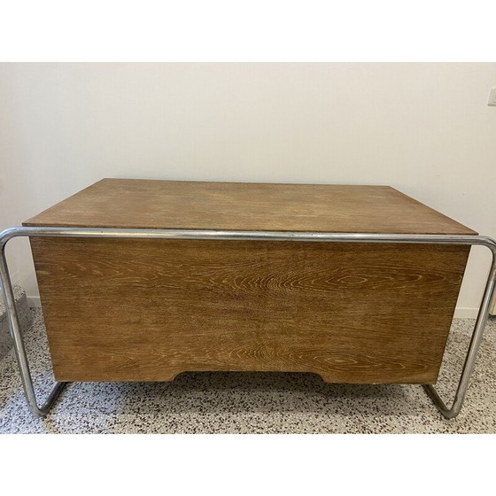 Image 1 of Vintage bureau in gebeitst eiken en chroom van Marcel Breuer, 1930