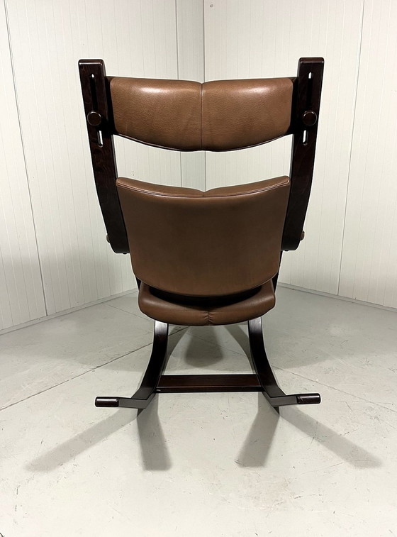 Image 1 of Peter Opsvik Leren Gravity Balans Fauteuil Voor Stokke 1980