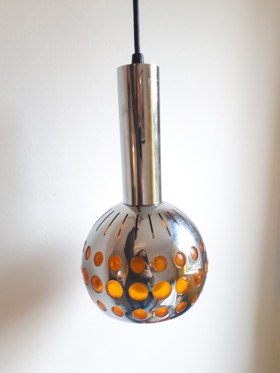 Image 1 of 70's vintage hanglamp chromen spaceage lamp