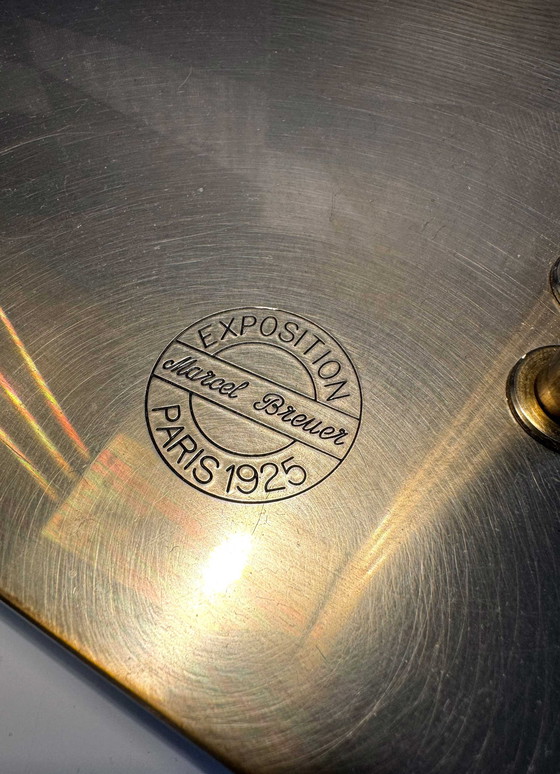 Image 1 of Art Deco Messing Tafellamp - Design Wereldtentoonstelling 1925 Parijs (Marcel Breuer)