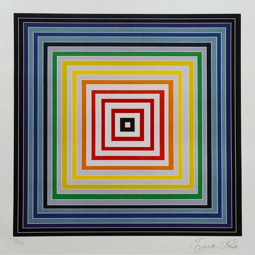 2000S Prachtige Frank Stella (naar) "Lettre Sur Les Aveugles" Limited Edition Litho van Adagp-Paris