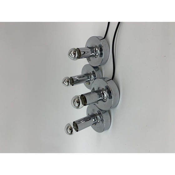 Image 1 of Paar vintage metalen lampen uit het ruimtetijdperk, jaren 1970