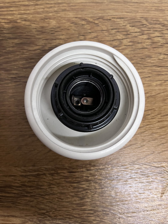 Image 1 of Vintage Gemarmerde Strakke Plafondlamp Art Deco Jaren Dertig