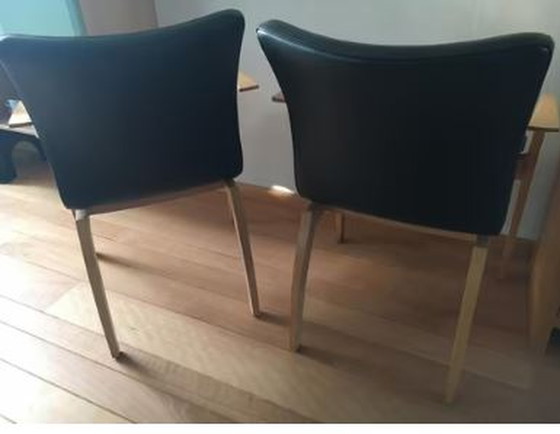 Image 1 of 2x Leolux Camarilla eetkamerstoelen.